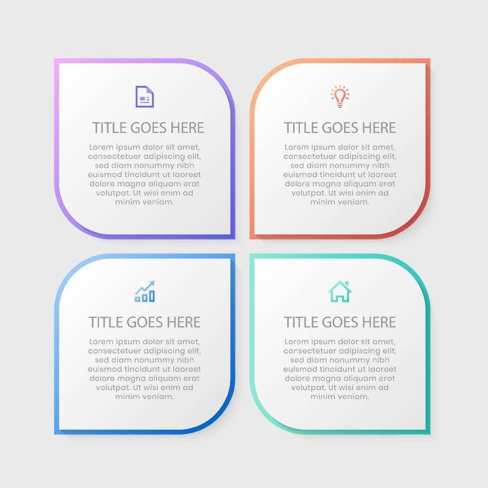 Simple and Clean Presentation Business Infographic Design Template with 4 Bar of Options vector