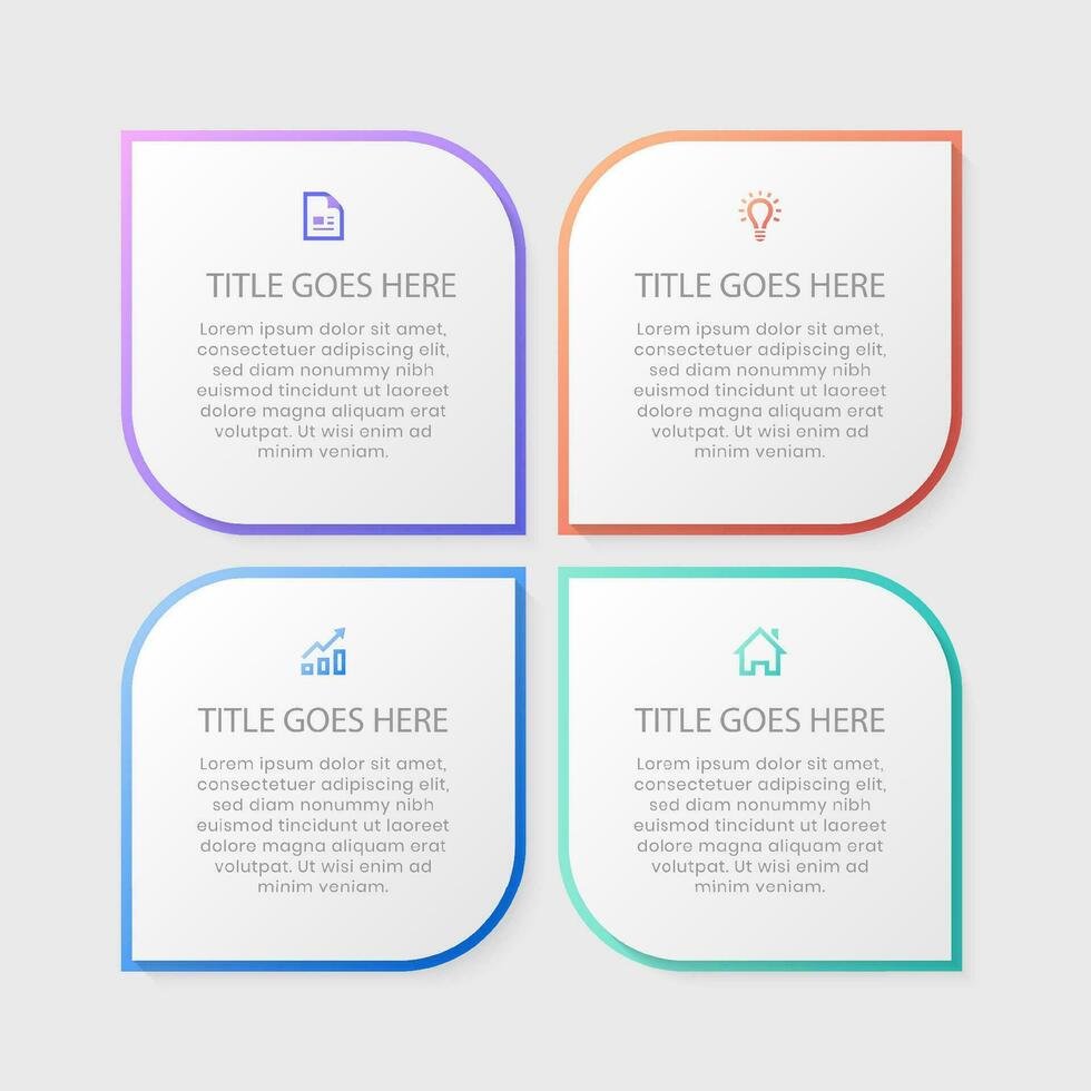 sencillo y limpiar presentación negocio infografía diseño modelo con 4 4 bar de opciones vector