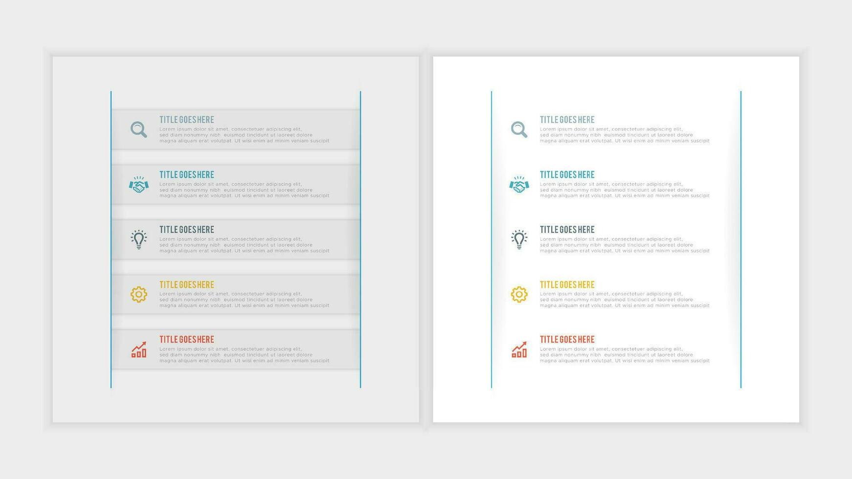 Simple and Clean Presentation Business Infographic Design Template with 5 Bar of Options vector