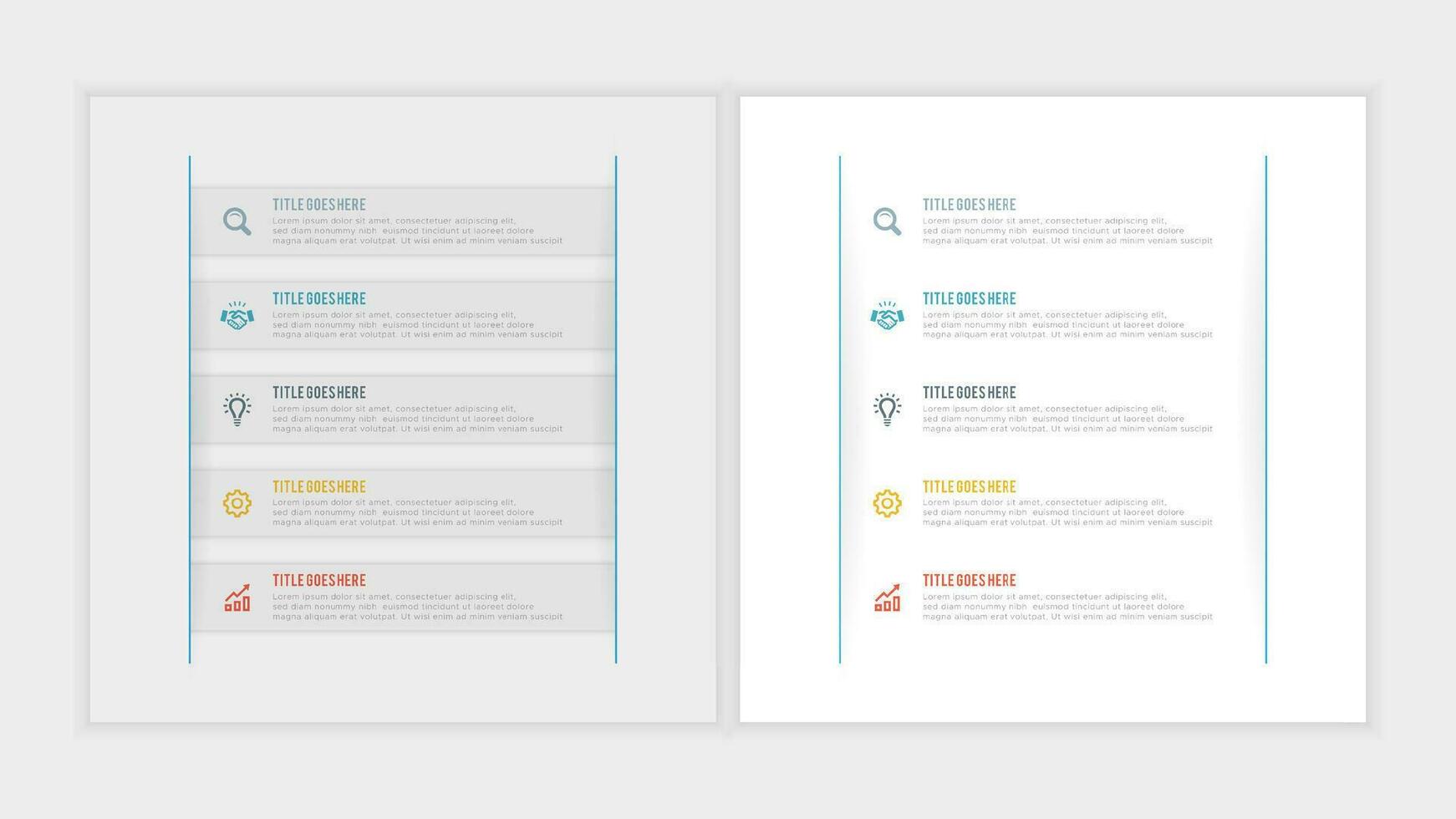 plantilla de diseño de infografía empresarial de presentación simple y limpia con 5 barras de opciones vector