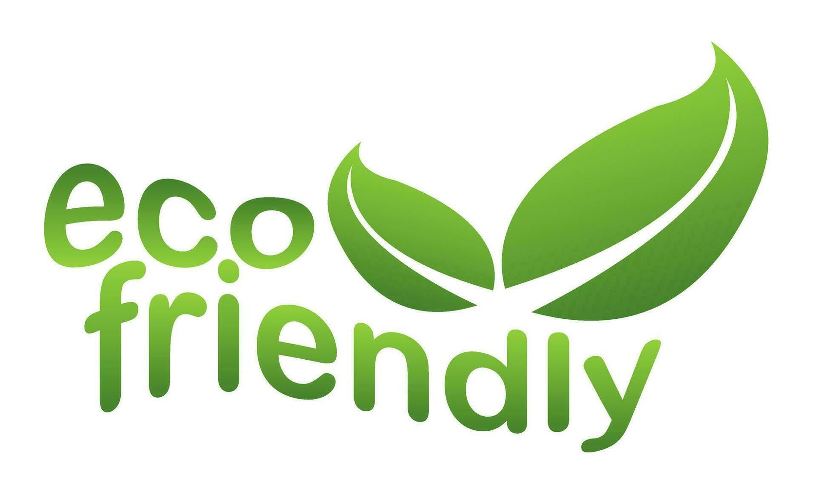 Eco friendly green logo on a white or transparent background with green leaves. The concept of green ecology, clean ecology, environmental friendliness of products. vector