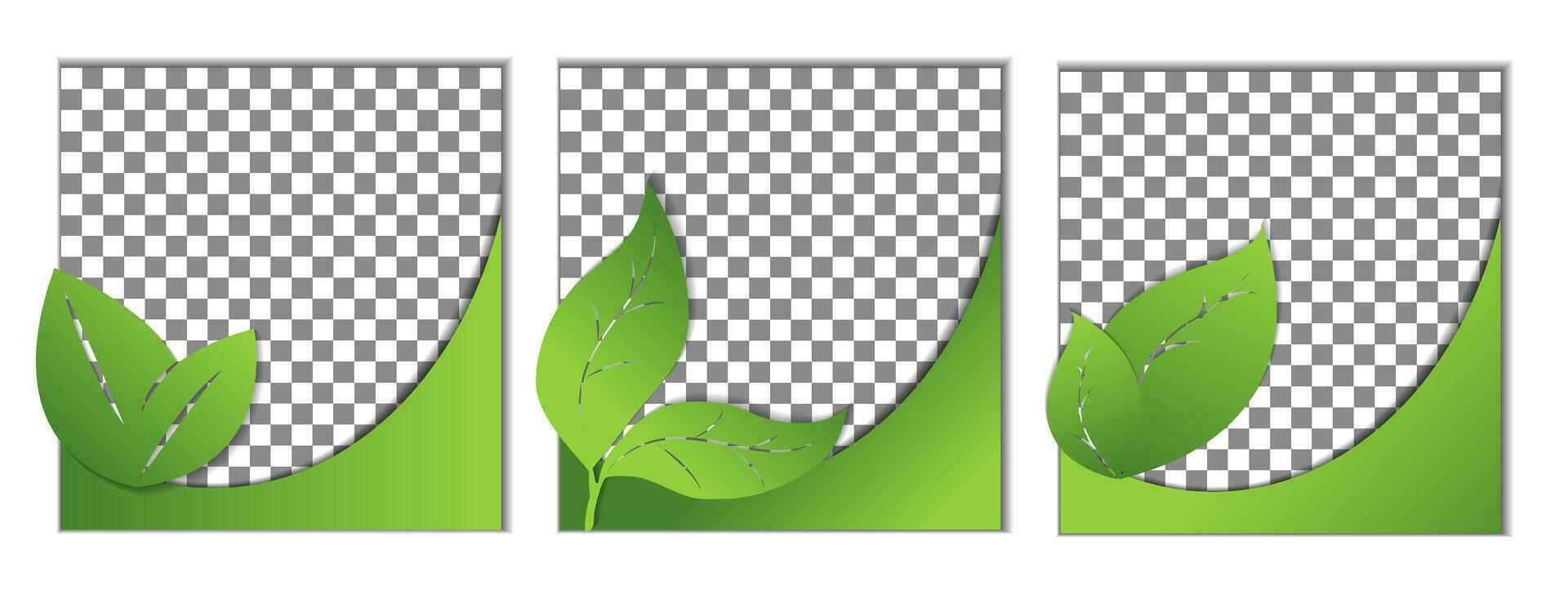 Set of simple banners with free space, layout, mockup, mocap, template for sale and advertising with place for text, copy space. Design elements symbol of green planet, ecology, eco friendly vector
