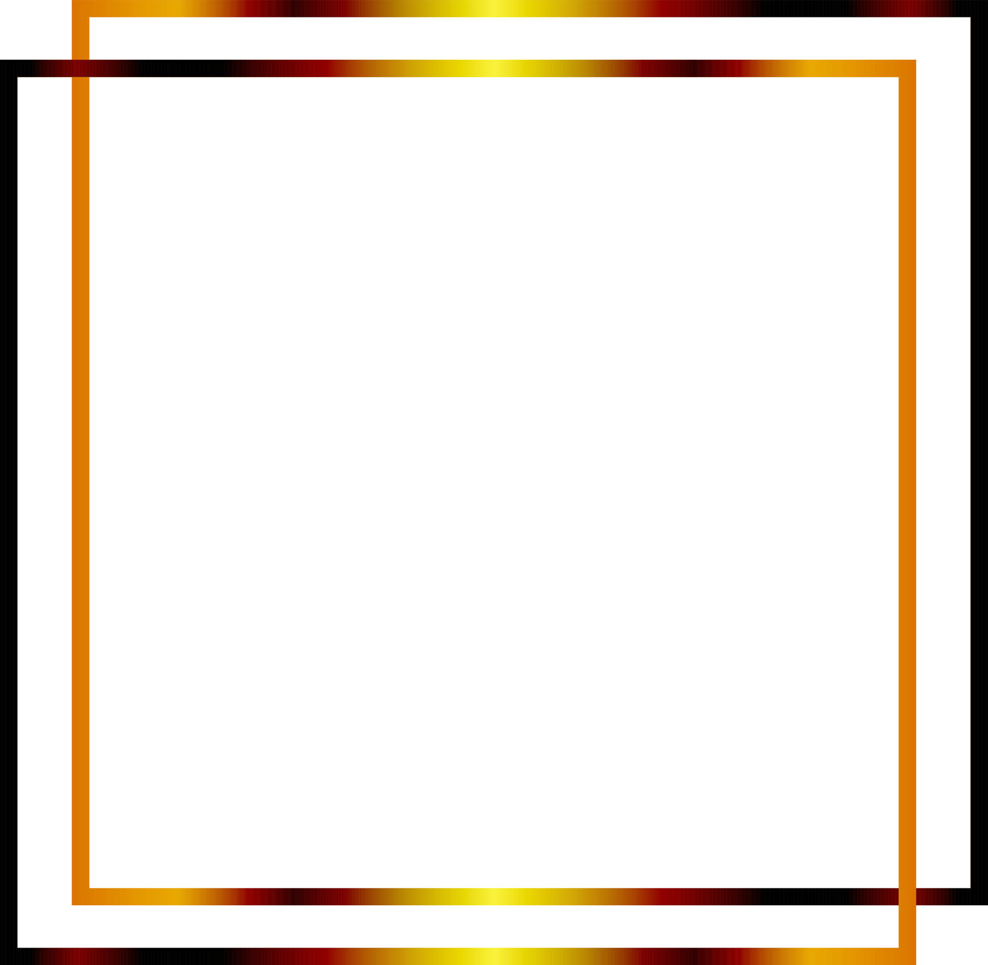 Golden thin rectangular border frame on the white background. Perfect