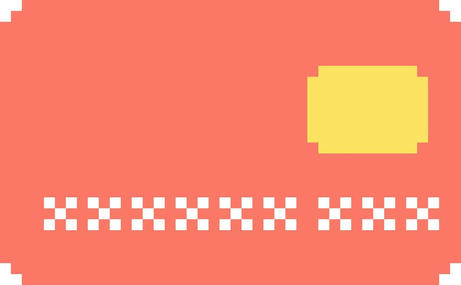 Pixel art secure credit card, buy safely vector icon for 8bit game on white background.