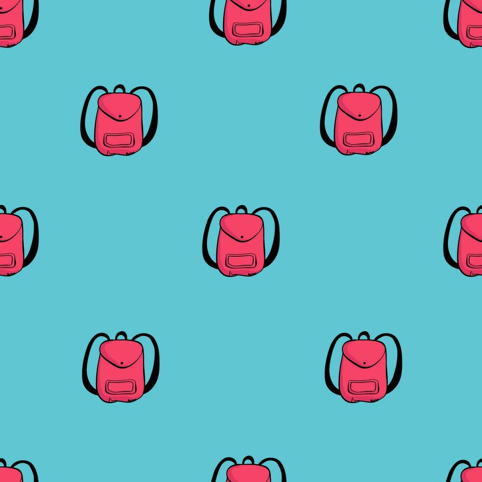 BACKPACK SEAMLESS PATTERN VECTOR GRAPHICS DESIGN, CREATIVE AND BEAUTIFUL SHAPE NEW DESIGN COLORFUL SCHOOL BAG BACKGROUND ILLUSTRATION VECTOR DESIGN,