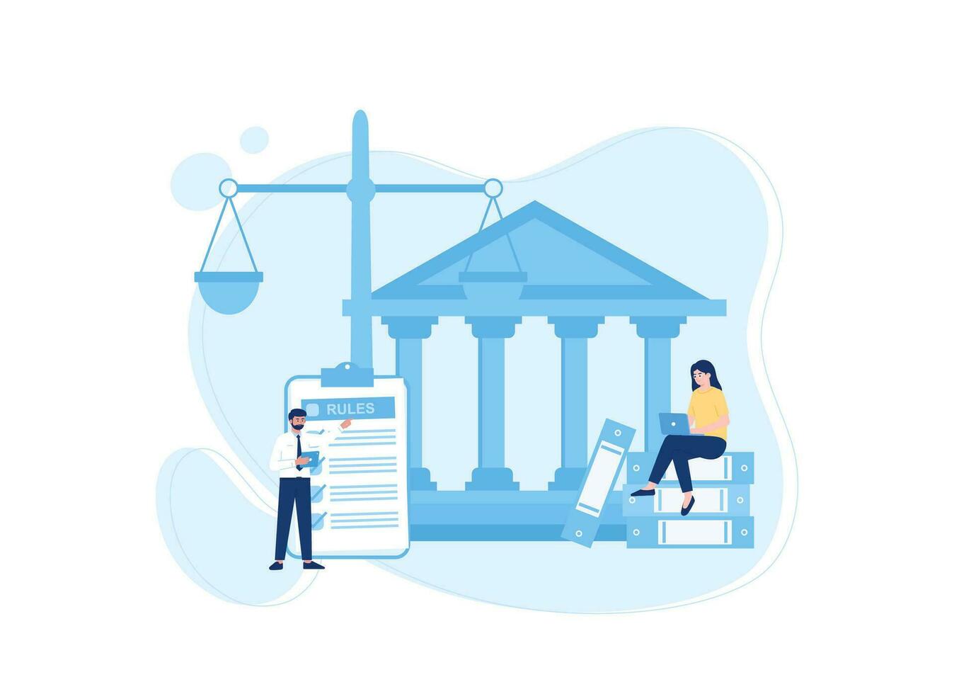 Courthouse concept flat illustration vector