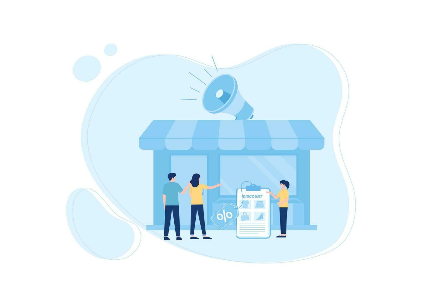 Stand booth concept flat illustration vector