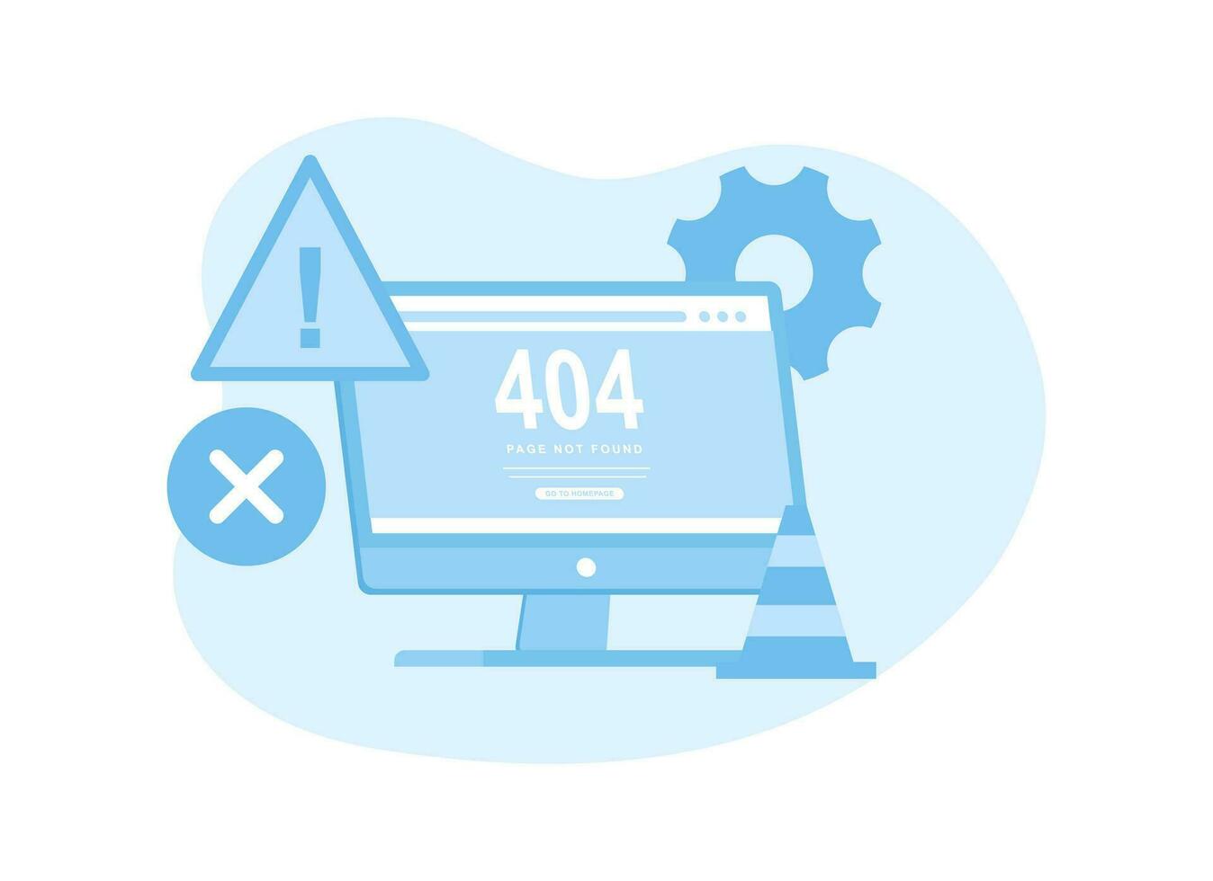 Error 404 icon set concept flat illustration vector