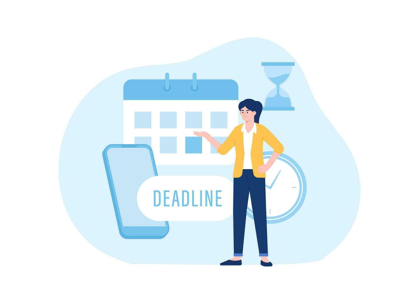 Chasing deadlines concept flat illustration vector