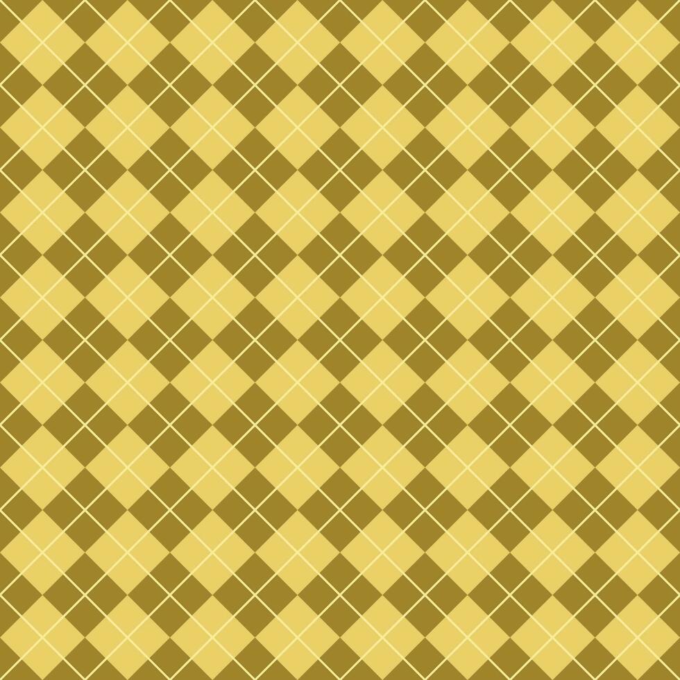 Simple Dark And Light Yellow Seamless Argyle Pattern vector