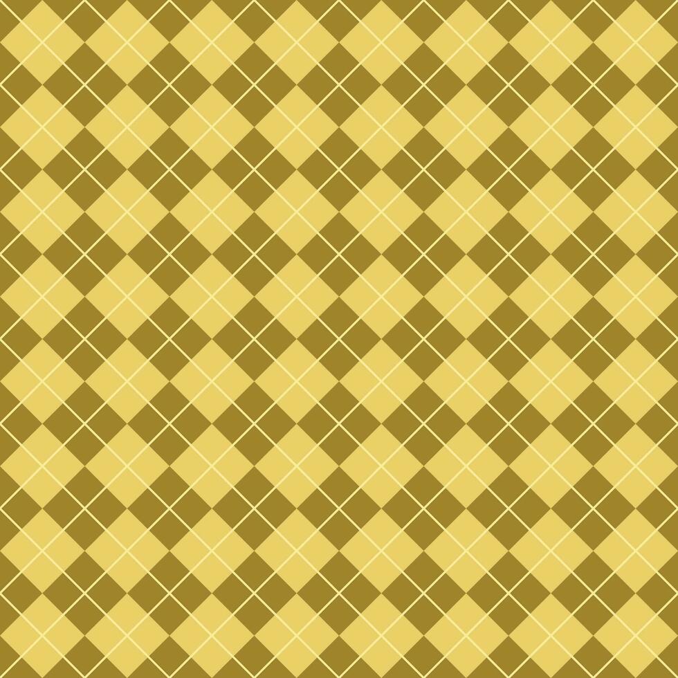 Simple Dark And Light Yellow Seamless Argyle Pattern vector