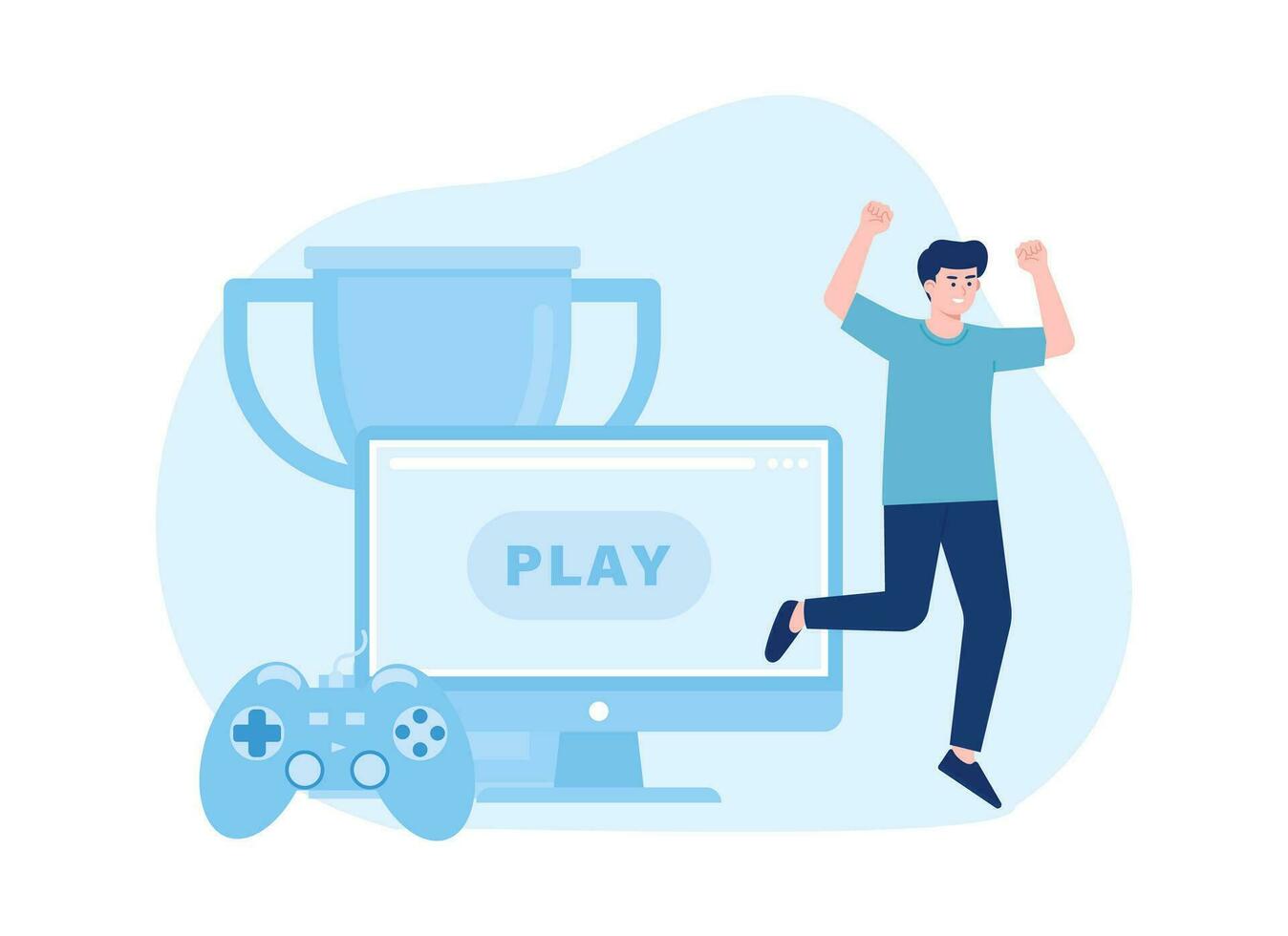 Playing station concept flat illustration vector