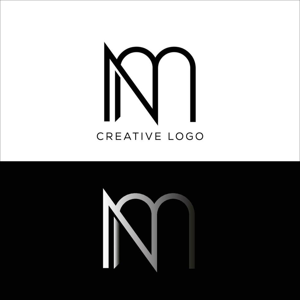 diseño de logotipo de letra inicial nm vector