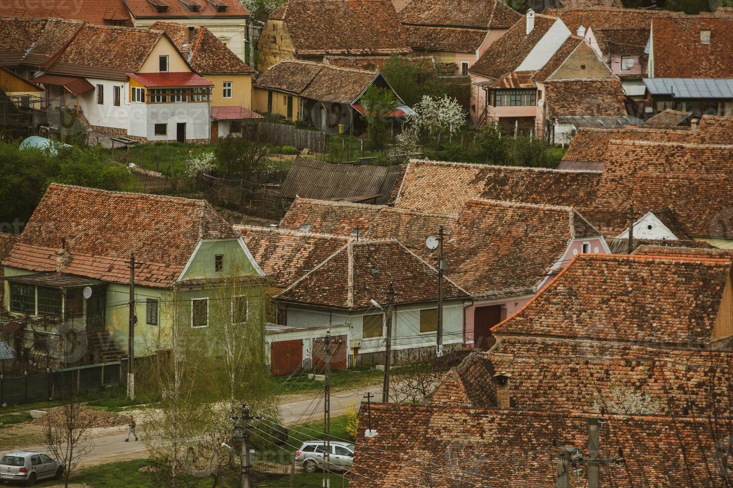 Biertan a very beautiful medieval village in Transylvania, Romania. A historical town in Romania that has preserved the Frankish and Gothic architectural style. Travel photo. photo