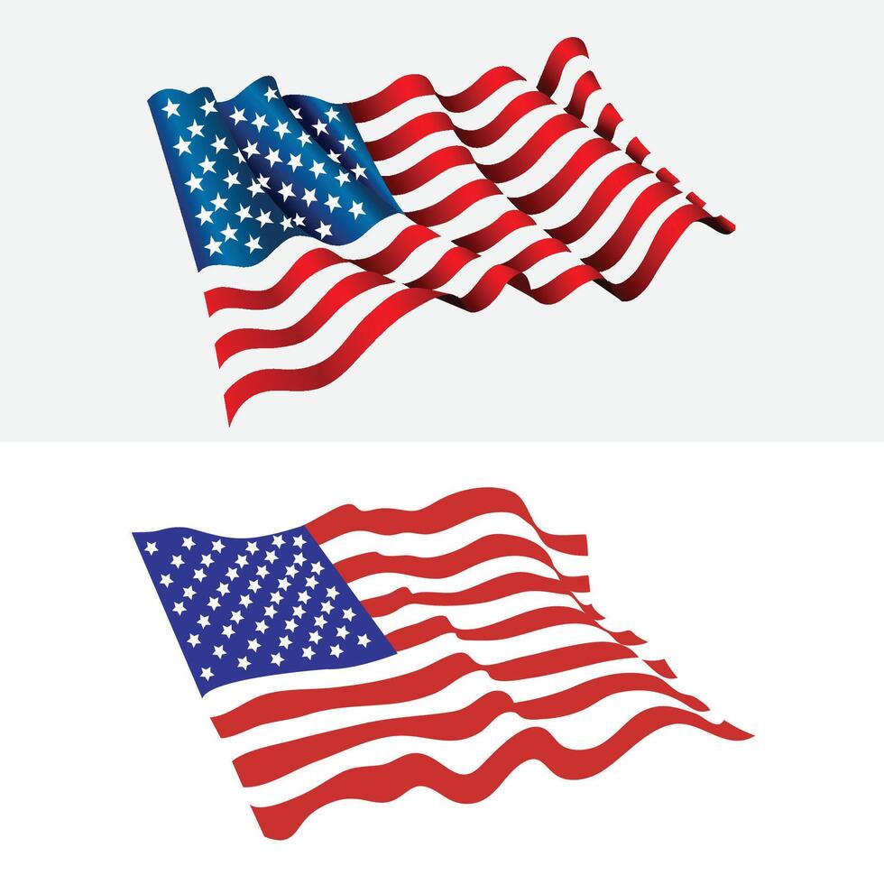 American Flag Vector Illustration.