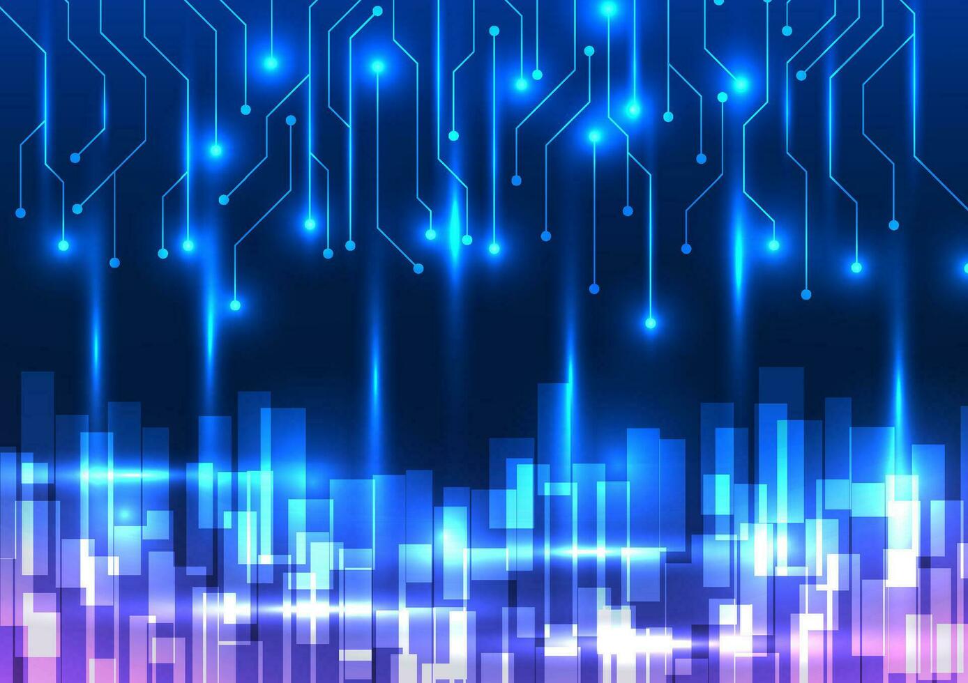 Circuit technology abstract background Circuit board interconnected with interesting overlapping squares. It conveys the transmission of information to each other and exchanging information vector