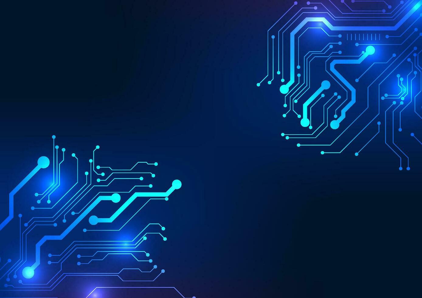 circuito tablero tecnología antecedentes ese representa el conexión información de el circuito tablero con un único y atractivo cara por enfoque en el oscuro azul tono. es un vector ilustración.