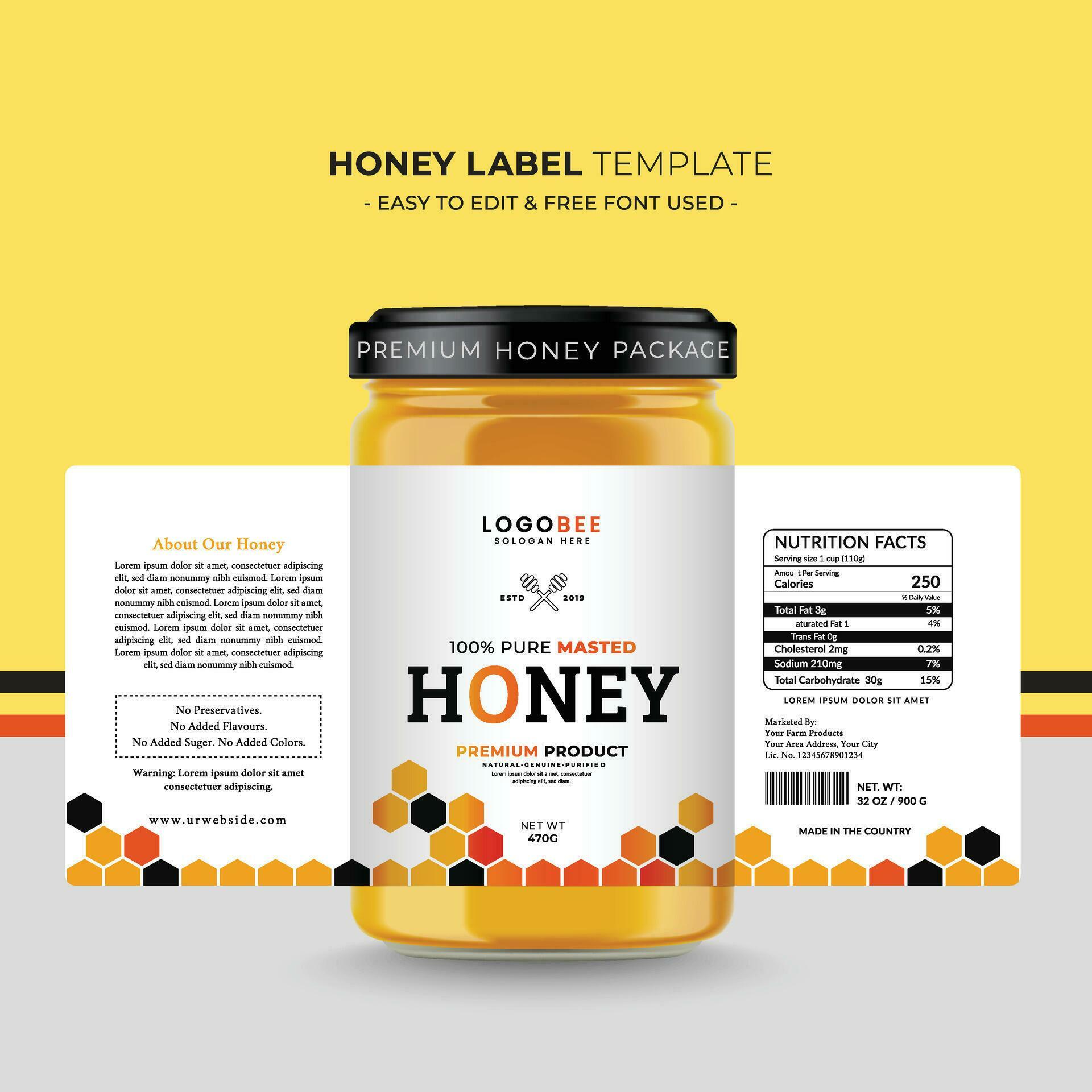 Honey Label Honey Sticker Polygon Banner With Honey Design Natural Bee Honey Label Honey Sticker Polygon Banner With Honey Design Natural Bee