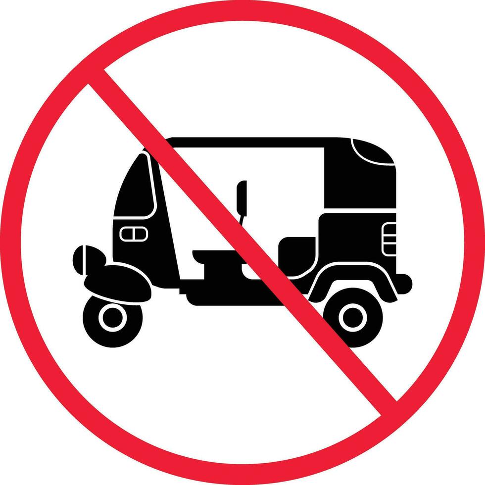No Rickshaw Symbol. Prohibition Sign. Restriction Icon vector