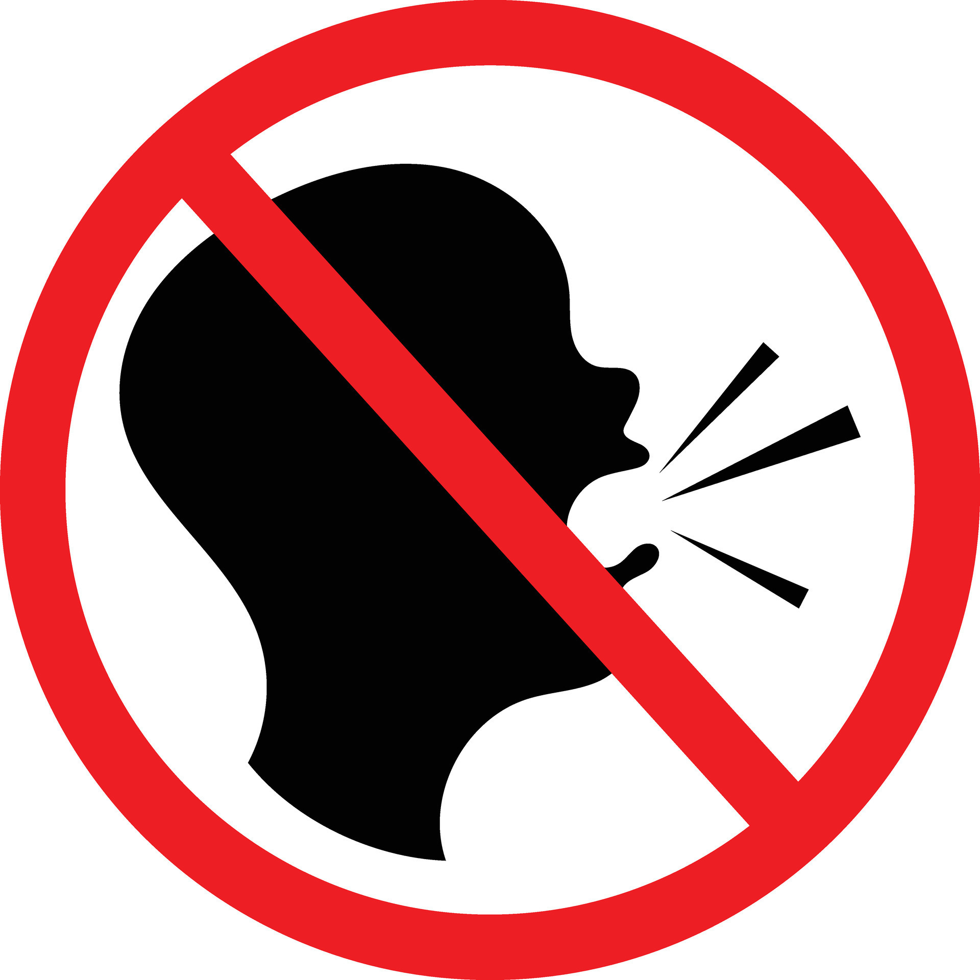 No Talking, Shouting or Making Noise Restriction Icon Sign 26273832 Vector  Art at Vecteezy