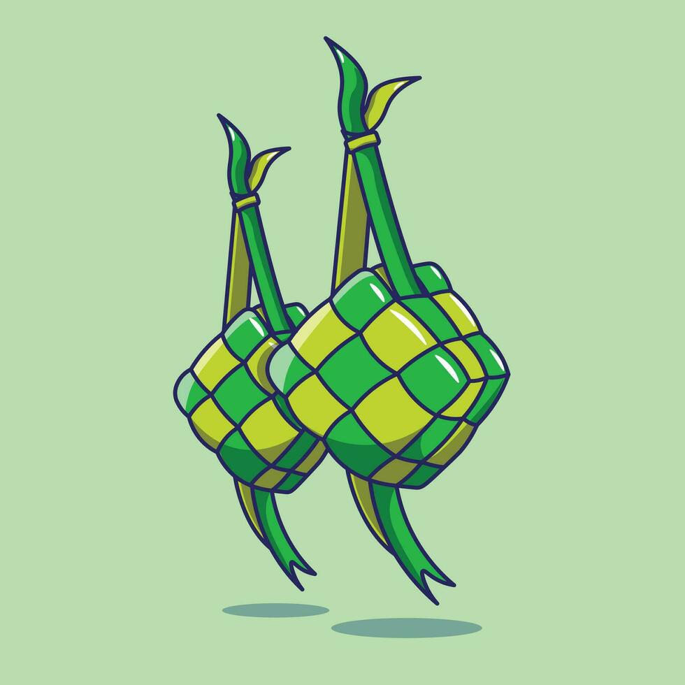 Vector illustrations of two ketupat