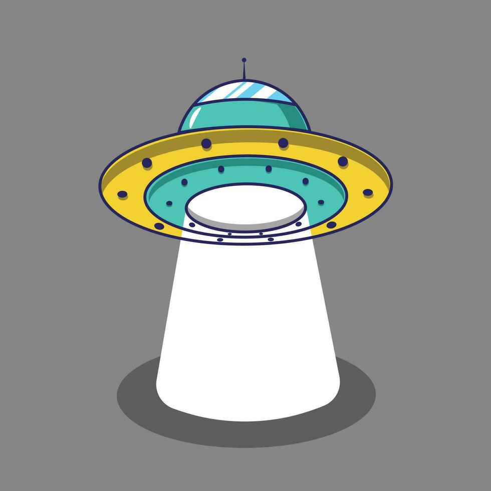 Cute Cartoon ufo vector illustration