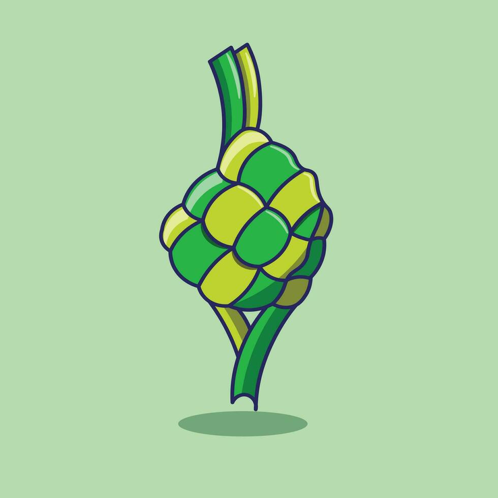 Cute cartoon vector illustration of ketupat