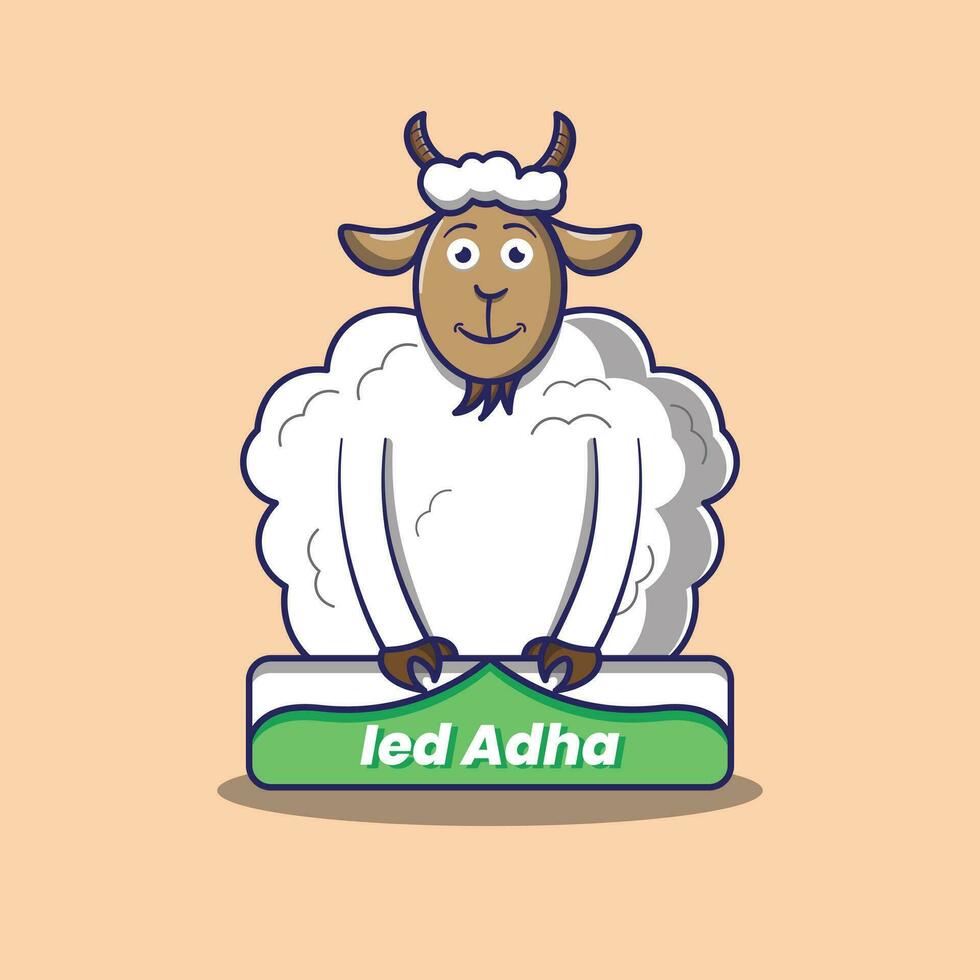 Vector illustration of sheep in event ied adha