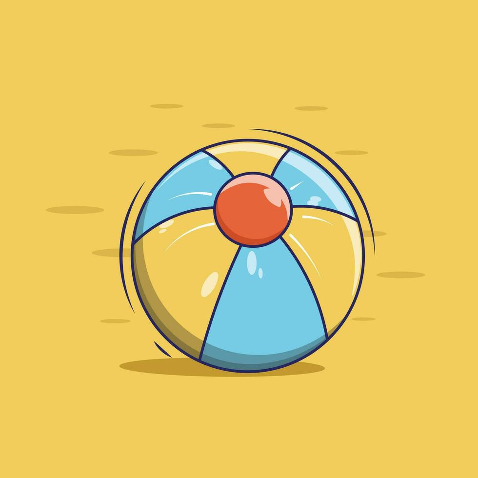 Beach ball cartoon vector illustration for summer