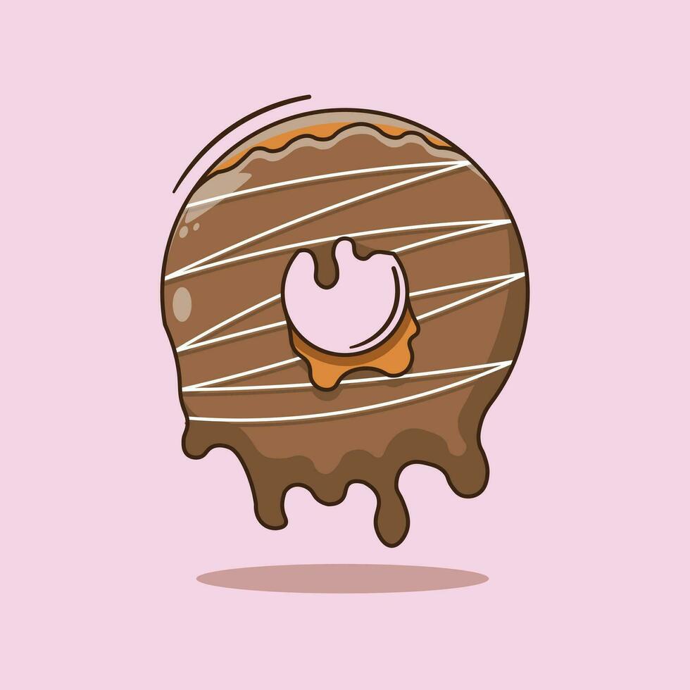 chocolate Derretido rosquilla vector ilustración