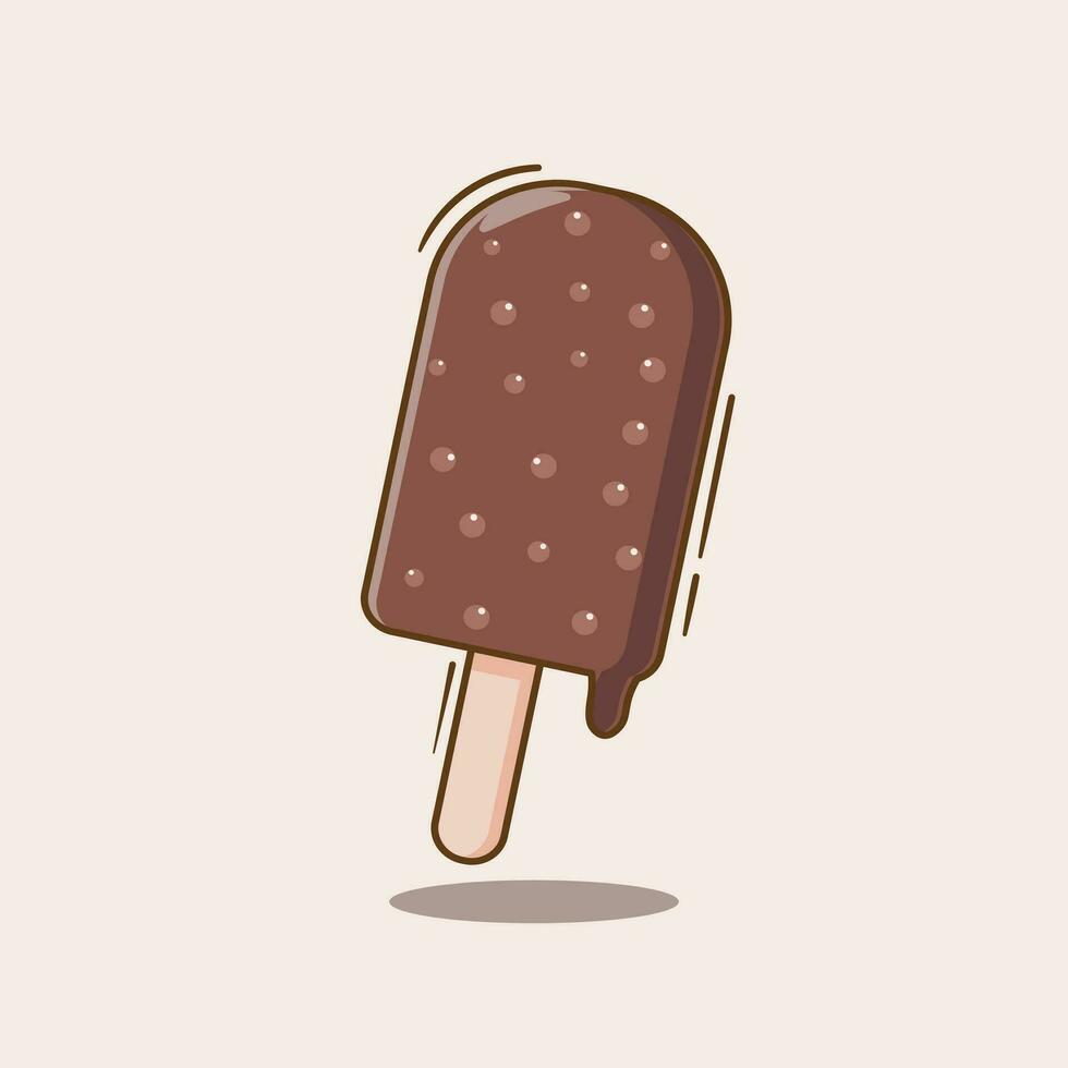 Chocolate ice cream vector illustration cartoon
