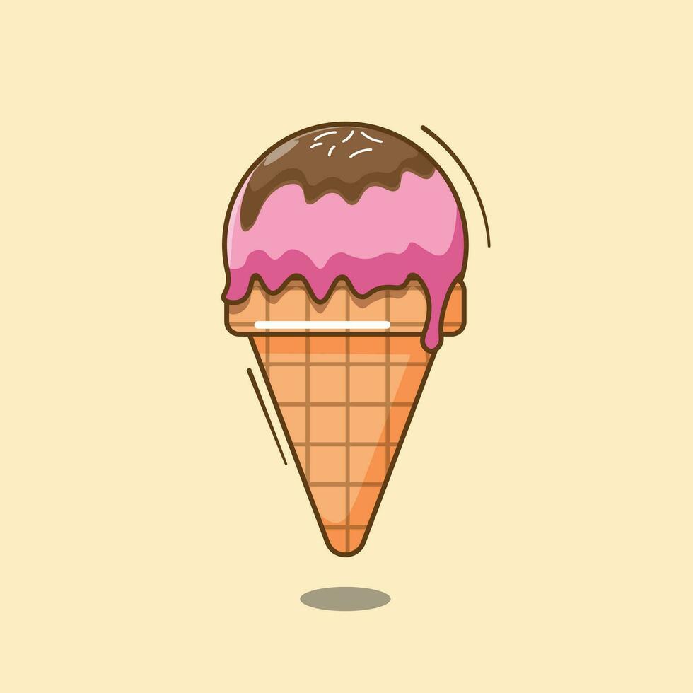 Vector illustration cute cartoon of ice cream