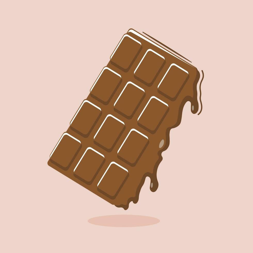 Cartoon vector illustrations of melted chocolated