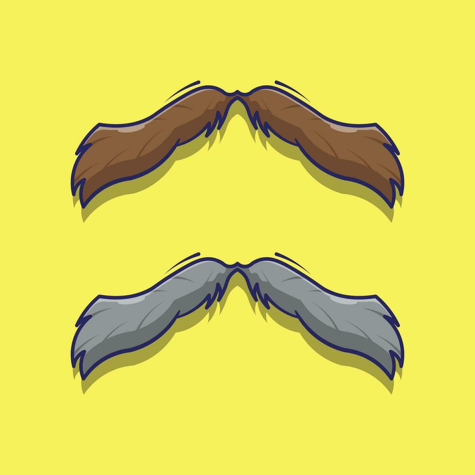 Vector illustration of cute cartoon mustache