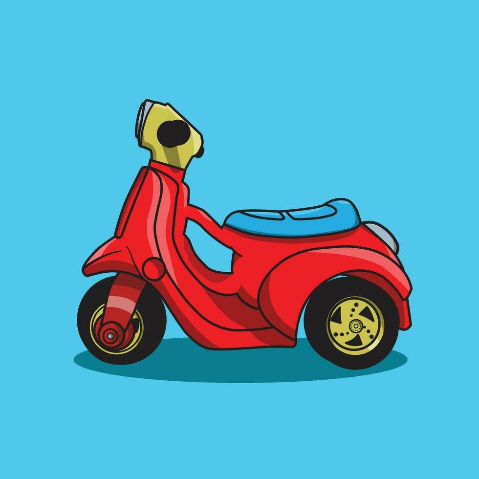 Cute Cartoon Scooter vector illustration