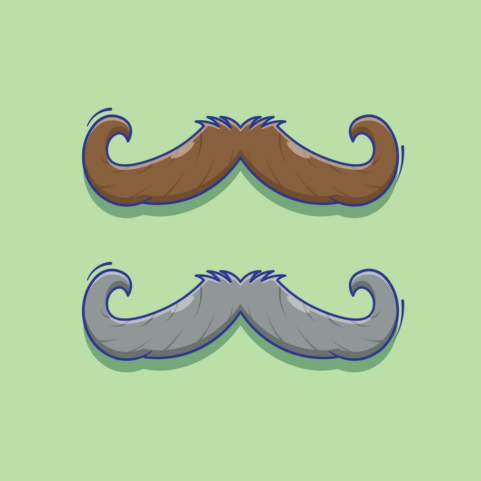 Vector illustrations of two cartoon mustache