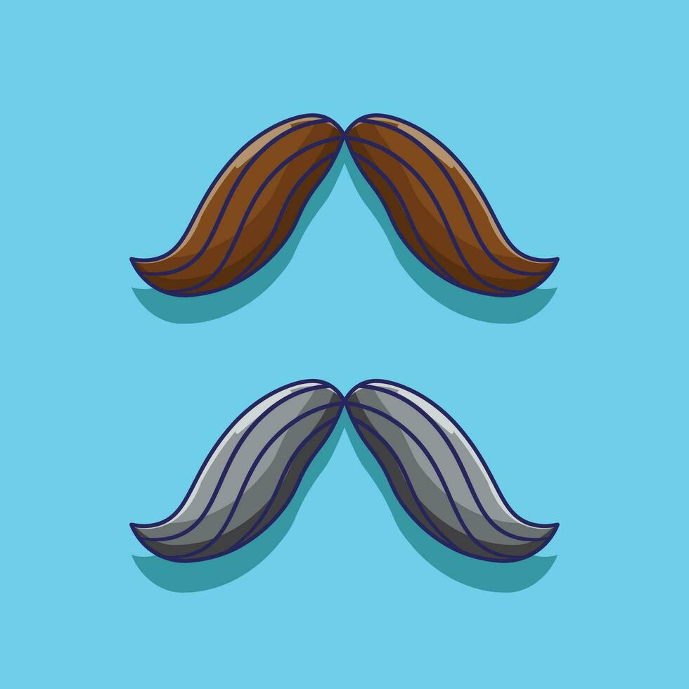 Flat design of mustache vector illustration mascot