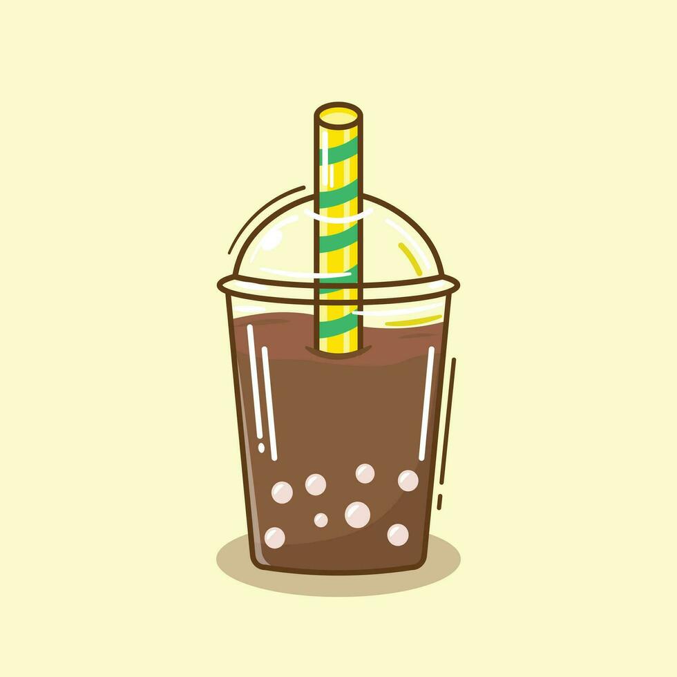 Cute cartoon vector illustration of chocolate drink