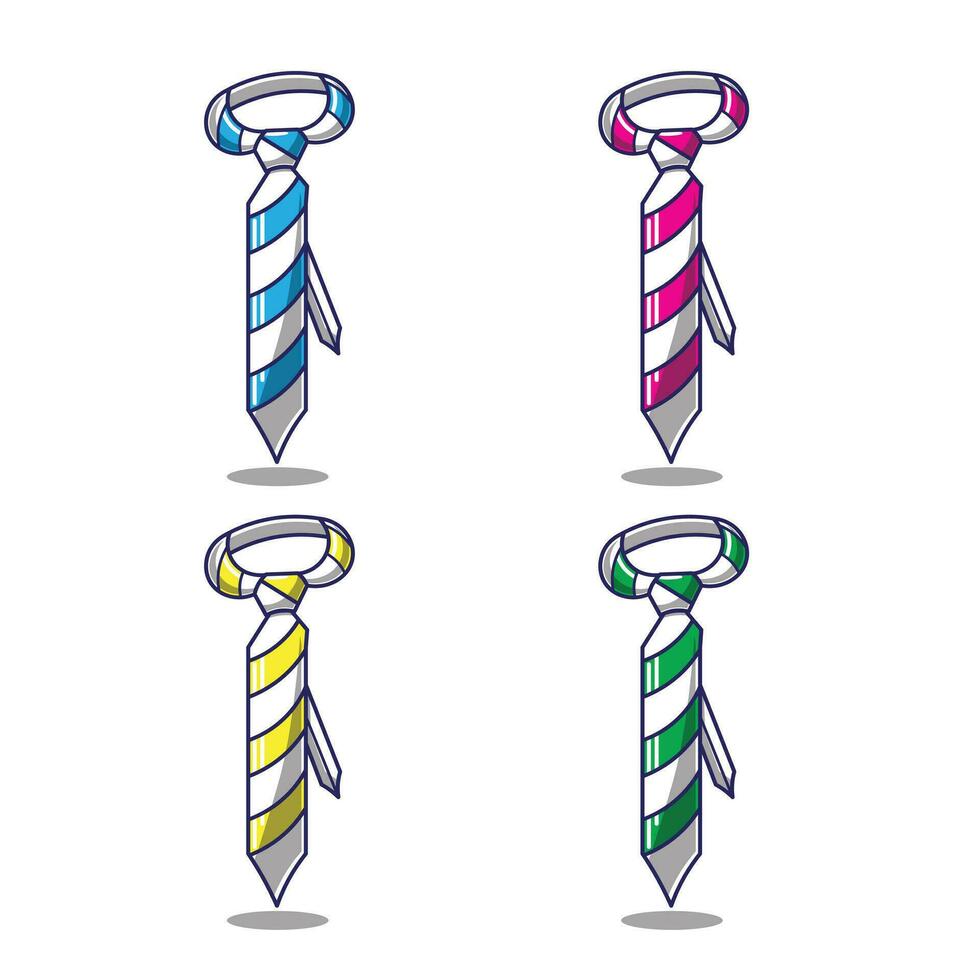 Flat design of tie vector illustrations