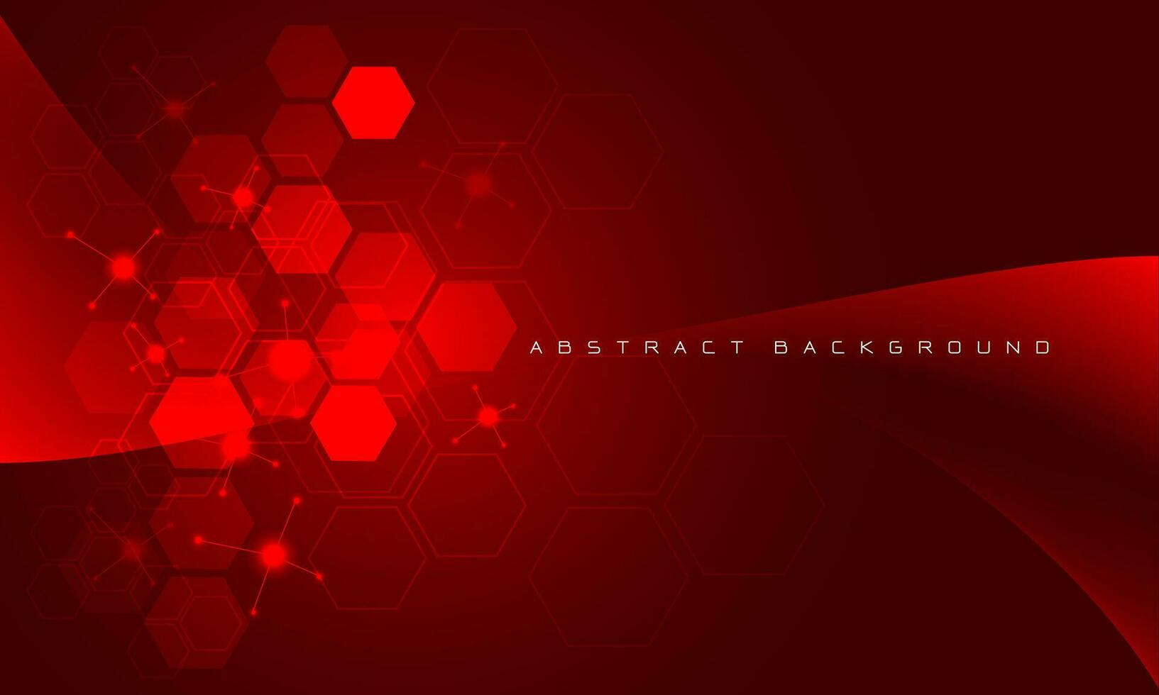 Abstract red technology hexagon curve futuristic with blank space design modern creative background vector