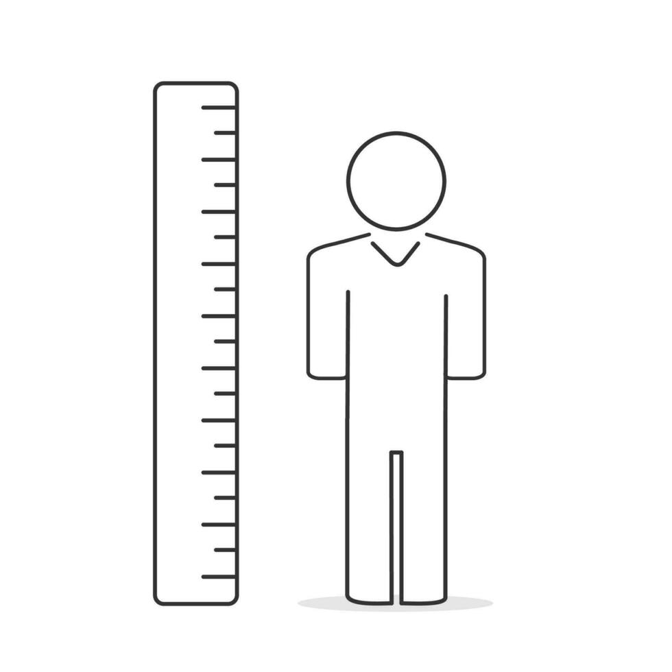 Height Measurement Scale Icon in Black Outline. 24329143 Vector Art at  Vecteezy