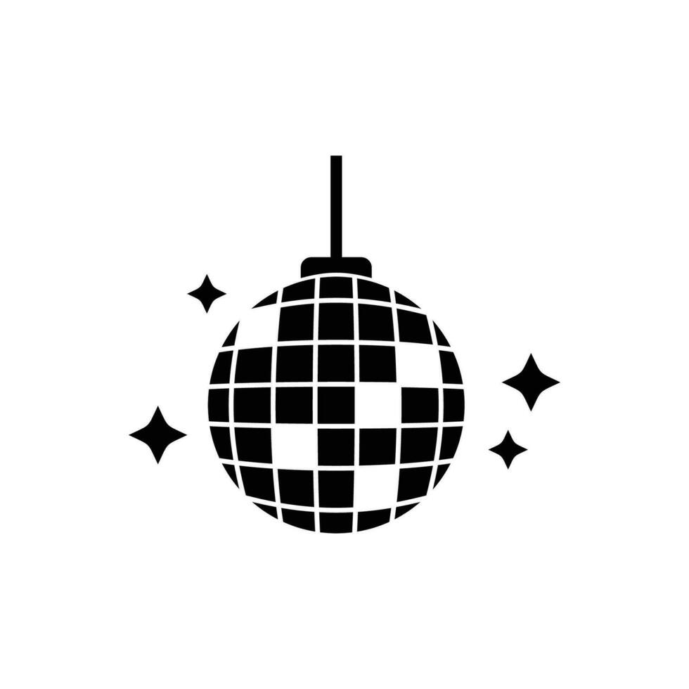 disco lamp silhouette design. discotheque party decoration. vector