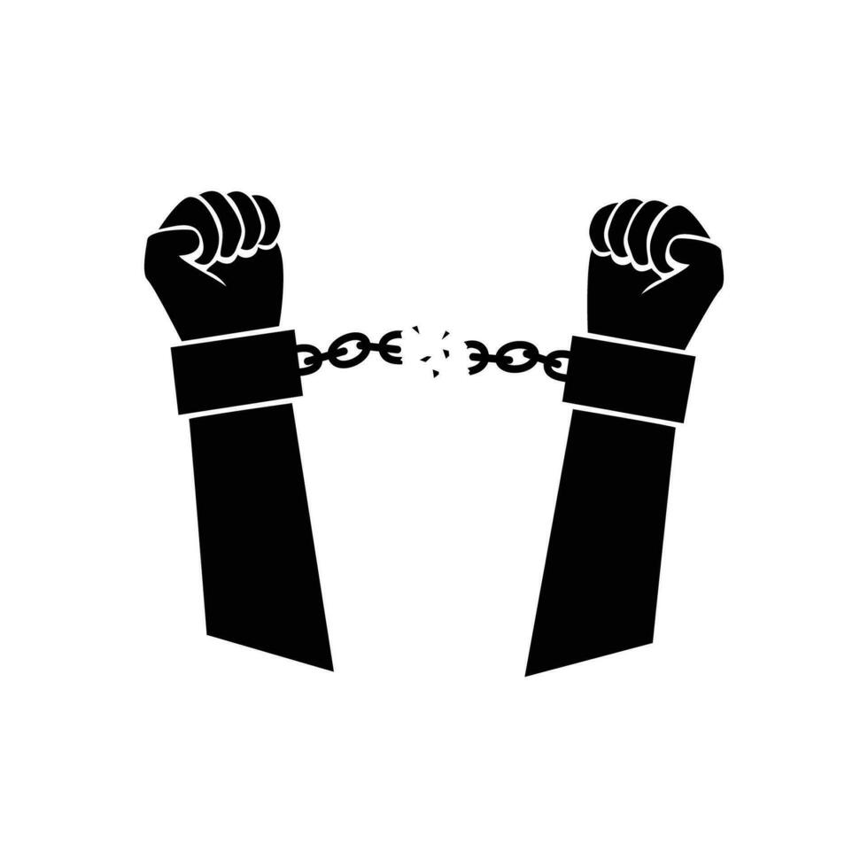 hand break chain silhouette design illustration. freedom sign and symbol. vector