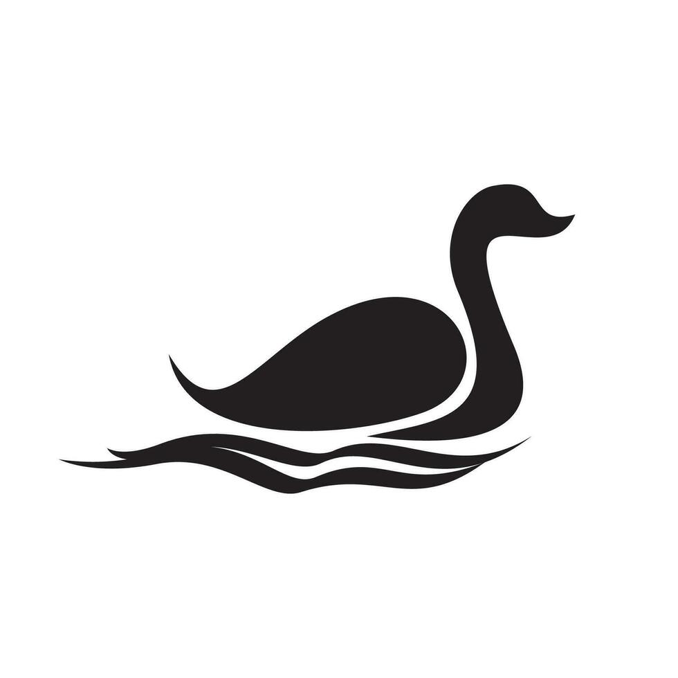 swan silhouette design. beautiful animal sign and symbol. vector