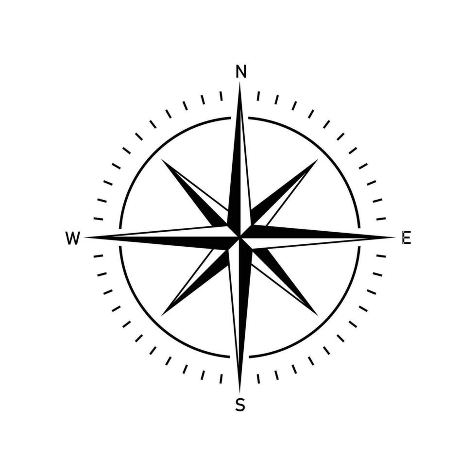 compass icon design. navigation guidance sign and symbol. vector