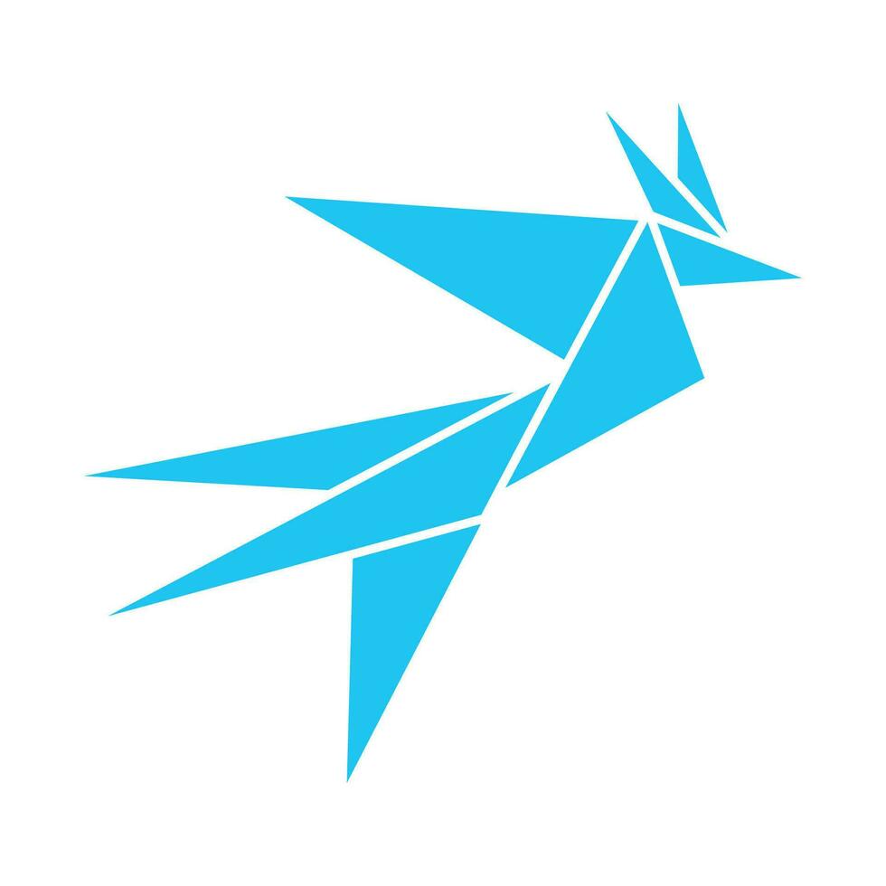 origami phoenix logo design. simple paper fire bird sign and symbol. vector