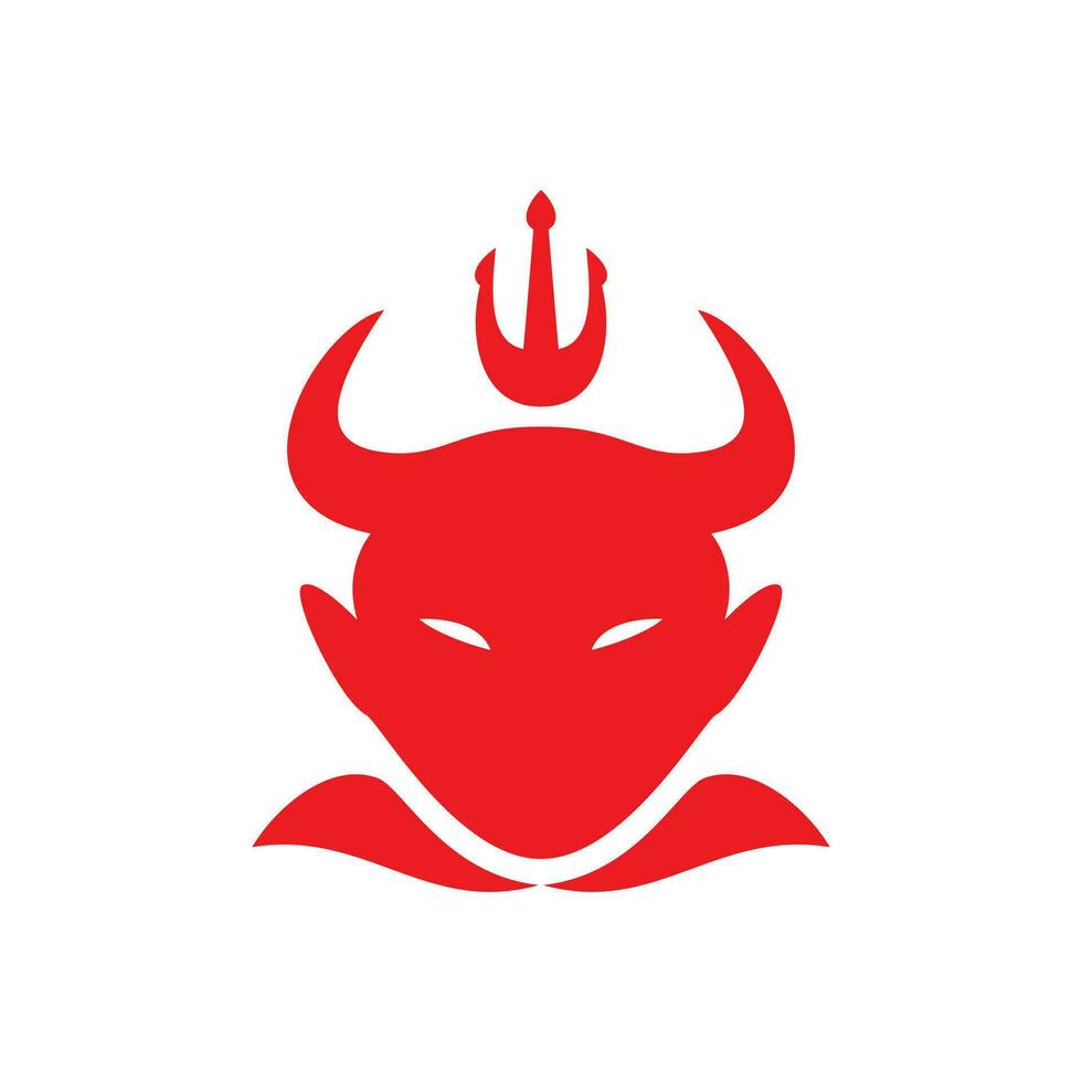 devil face logo design. demon sign and symbol. evil character vector illustration.