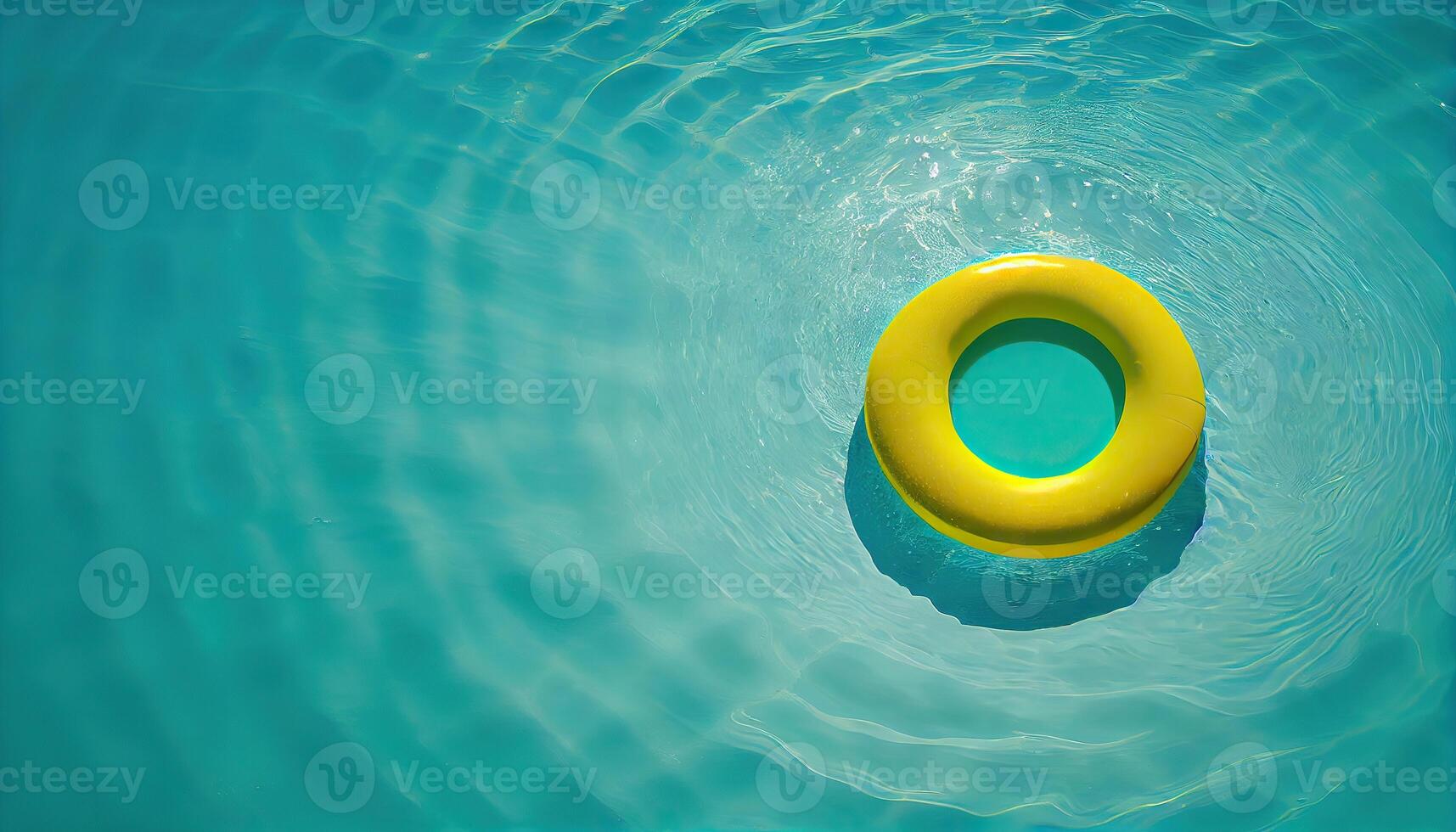 illustration of water pool summer background with pool float ring. Summer blue aqua textured background photo