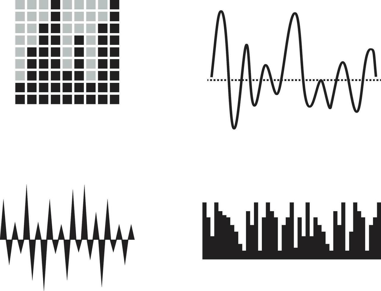 Music Sound Wave. Graphic design element for, music applications. Isolated vector illustration.