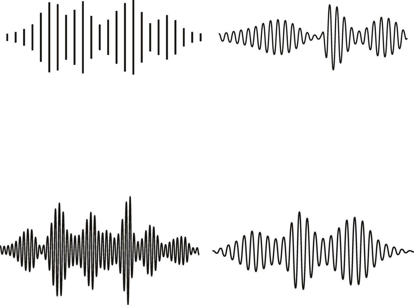 Music Sound Wave. Graphic design element, medical equipment, music applications. Isolated vector illustration.